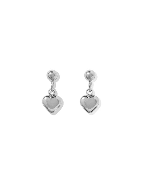 Screwback Stud Earrings - Millie Heart Silver - LINNY CO WholesaleStuds