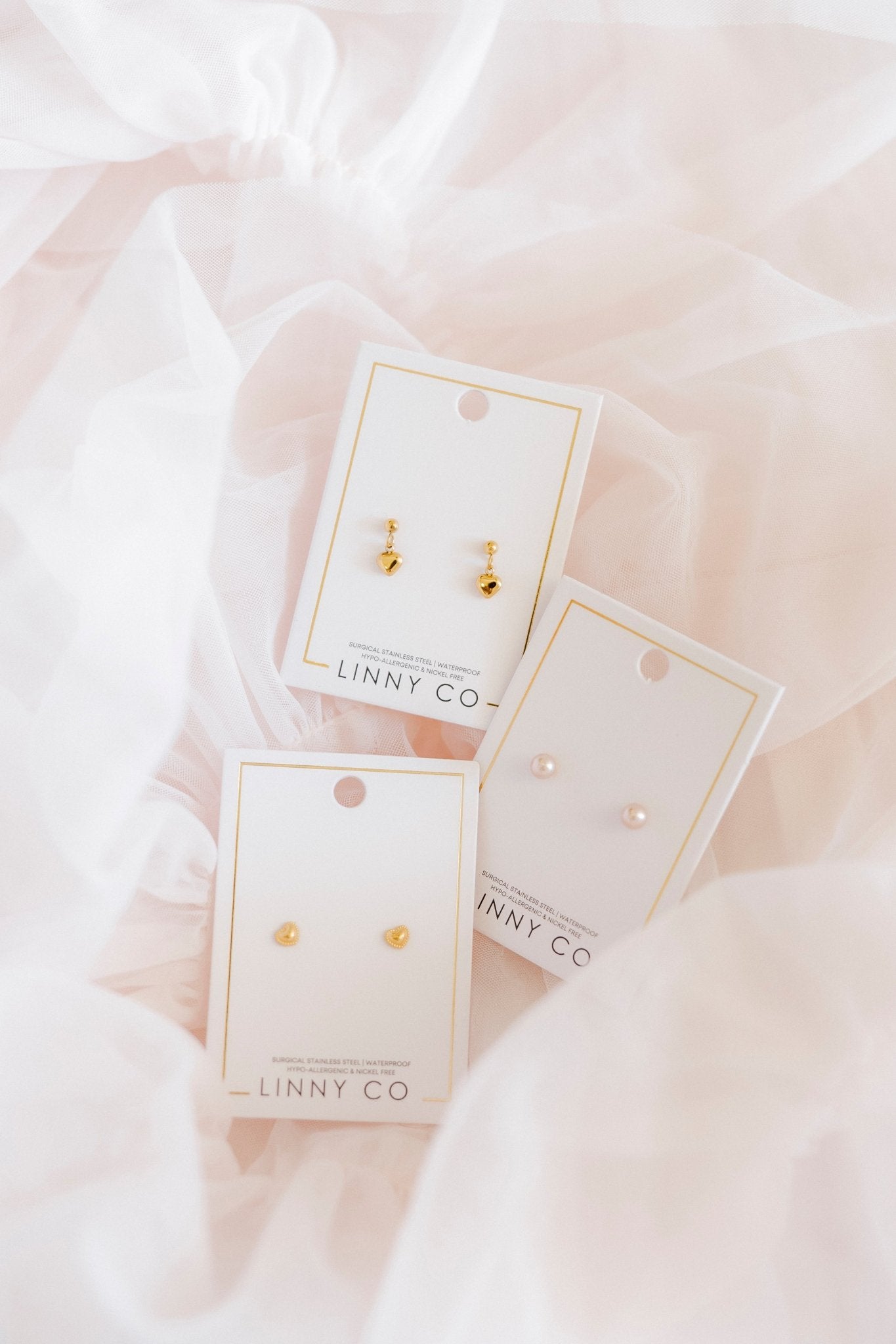 Screwback Stud Earrings - Millie Heart - LINNY CO WholesaleStuds