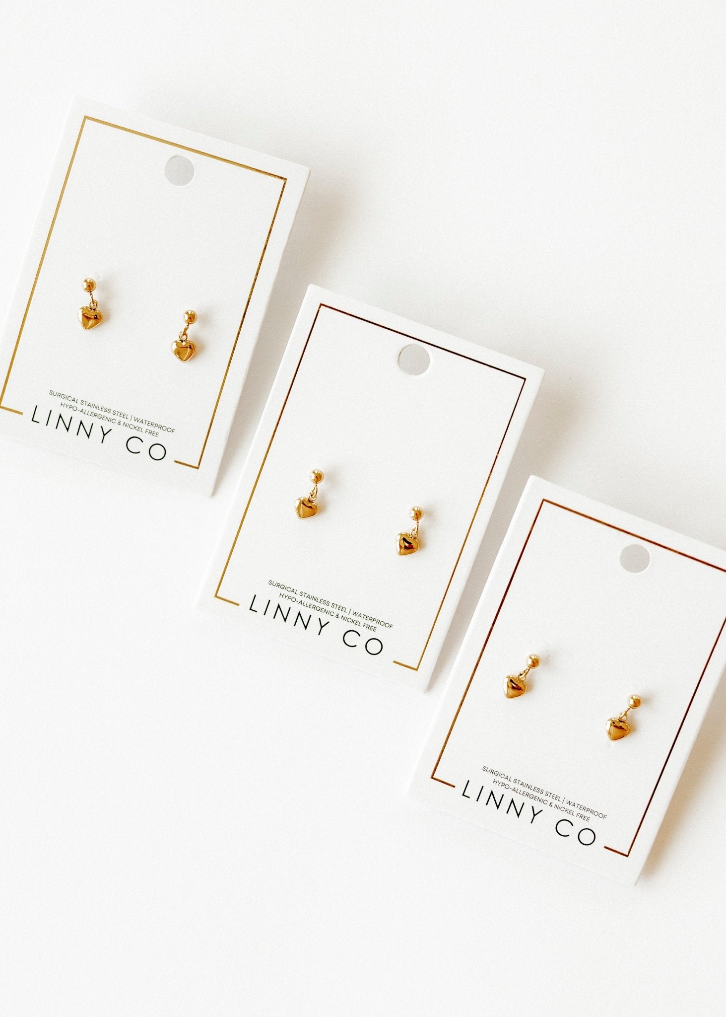 Screwback Stud Earrings - Millie Heart - LINNY CO WholesaleStuds