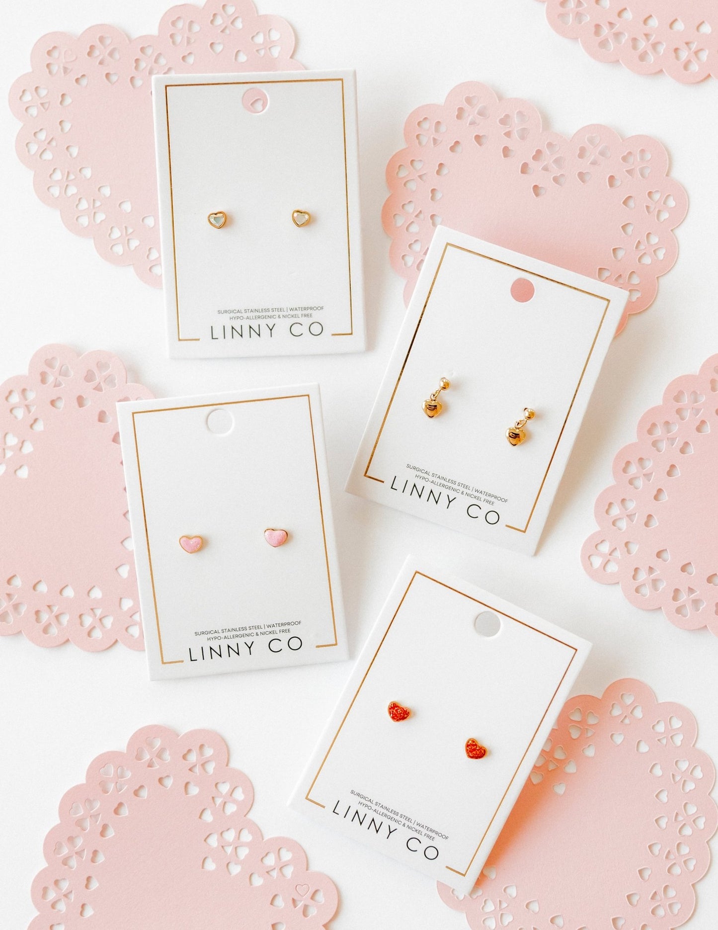 Screwback Stud Earrings - Millie Heart - LINNY CO WholesaleStuds