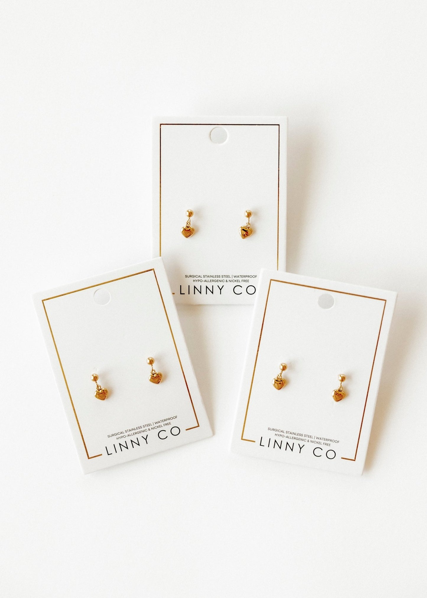 Screwback Stud Earrings - Millie Heart - LINNY CO WholesaleStuds