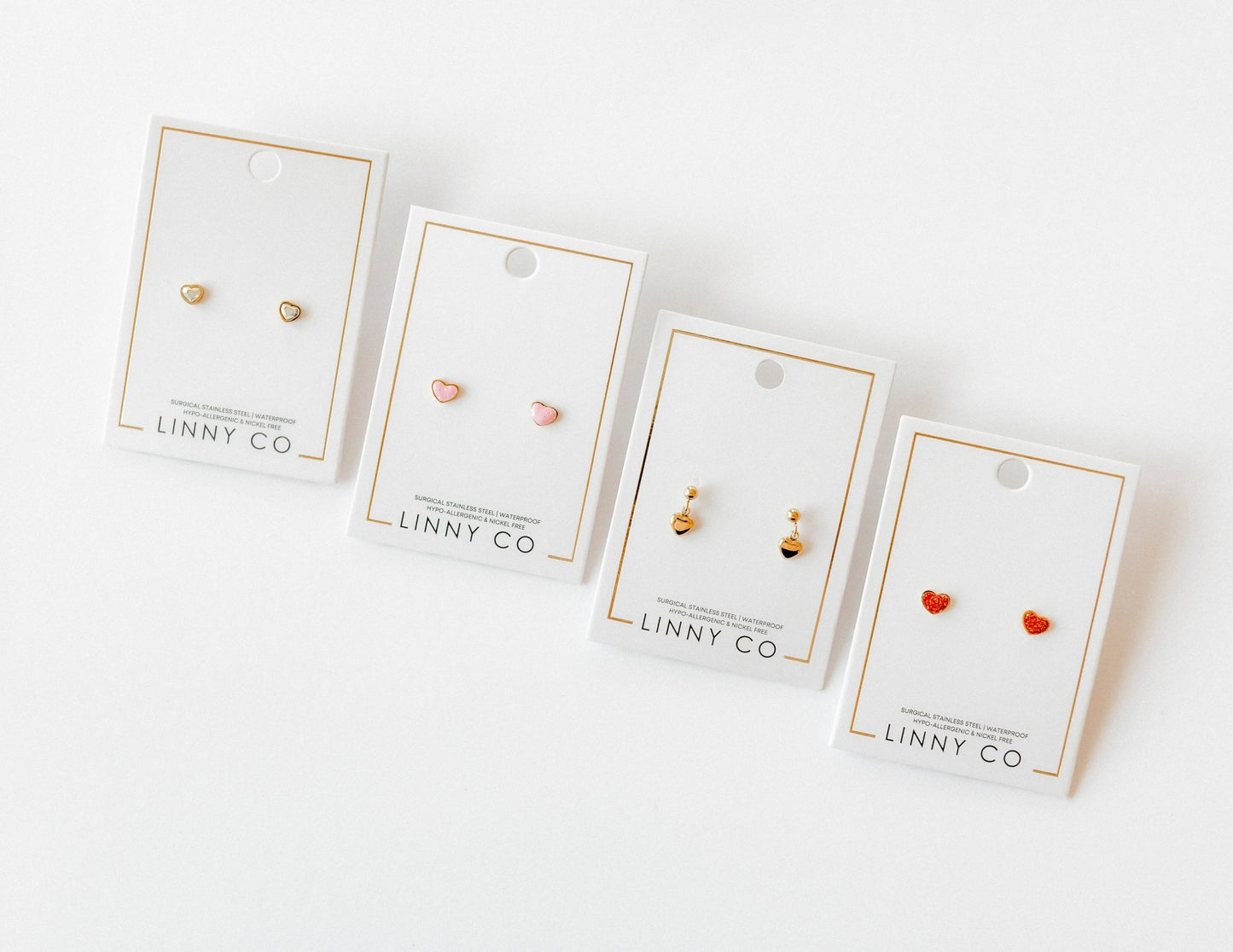 Screwback Stud Earrings - Millie Heart - LINNY CO WholesaleStuds