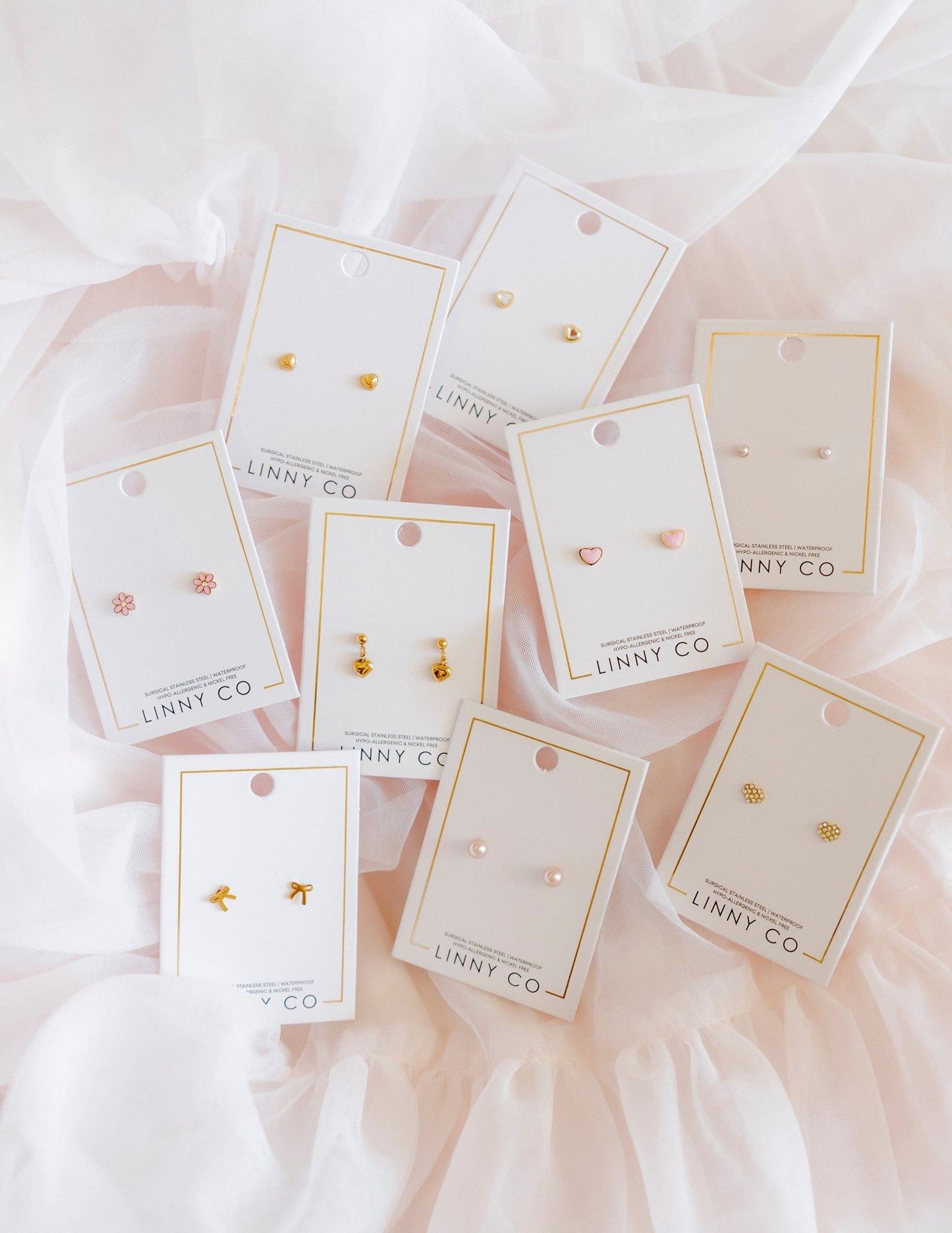 Screwback Stud Earrings - Millie Heart - LINNY CO WholesaleStuds