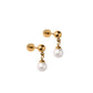 Screwback Stud Earrings - Millie Pearl Gold - LINNY CO WholesaleStuds