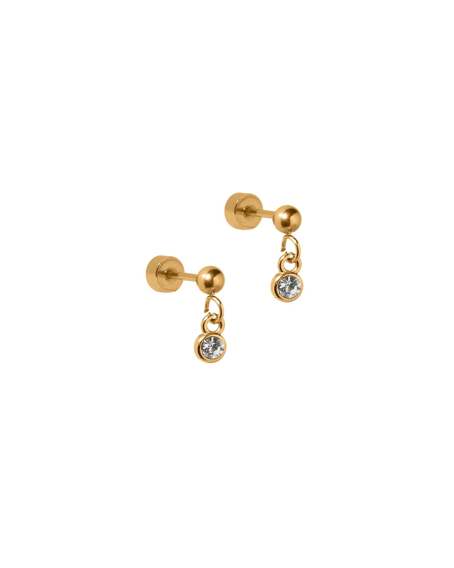 Screwback Stud Earrings - Millie Sparkle CZ Gold - LINNY CO WholesaleStuds