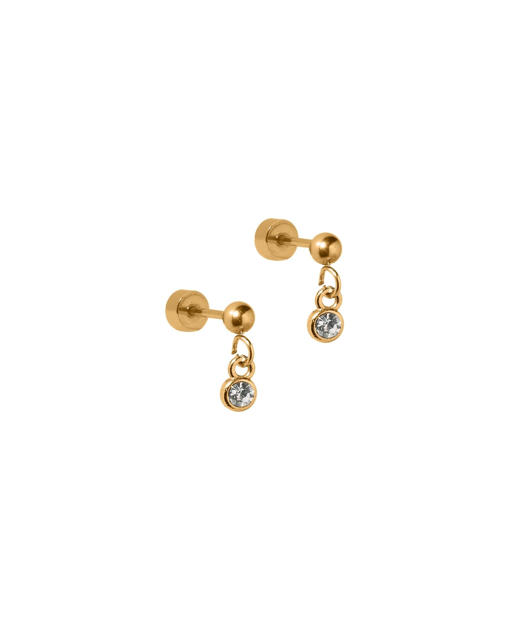 Screwback Stud Earrings - Millie Sparkle CZ Gold - LINNY CO WholesaleStuds