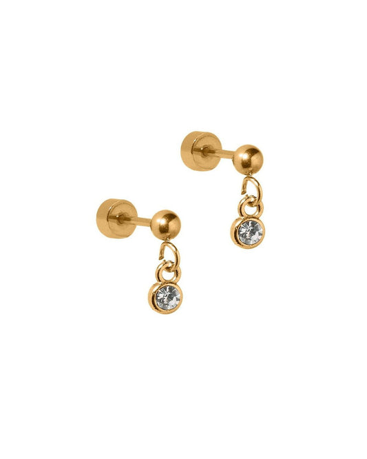 Screwback Stud Earrings - Millie Sparkle CZ Gold - LINNY CO WholesaleStuds
