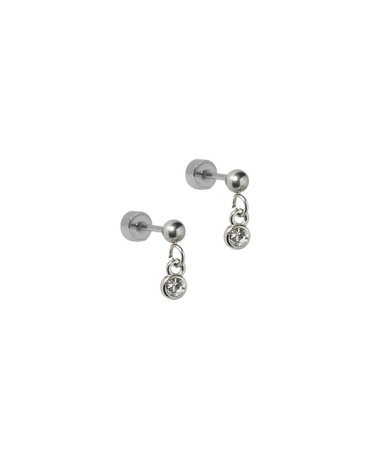 Screwback Stud Earrings - Millie Sparkle CZ Silver - LINNY CO WholesaleStuds