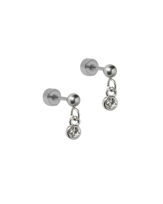 Screwback Stud Earrings - Millie Sparkle CZ Silver - LINNY CO WholesaleStuds