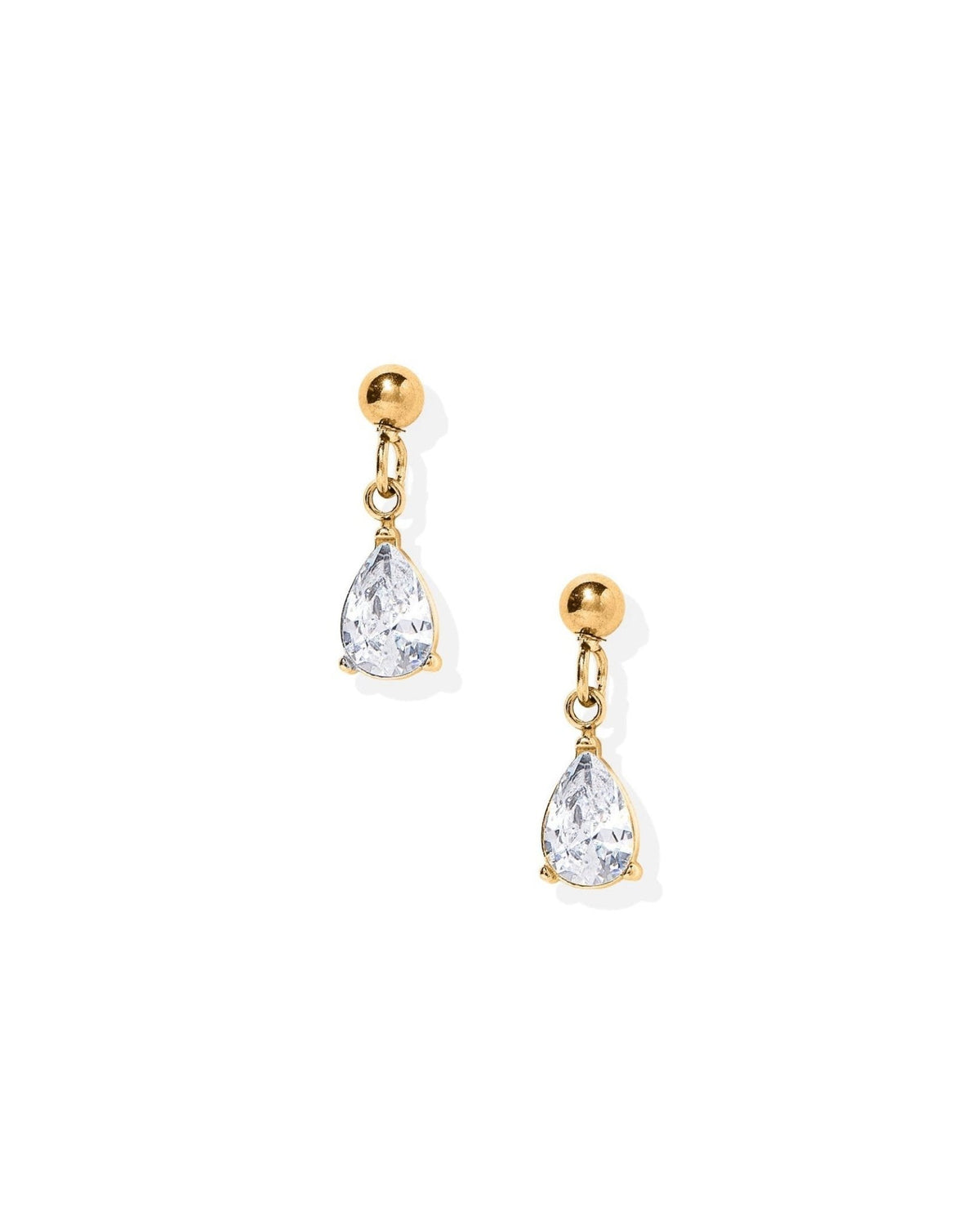 Screwback Stud Earrings - Millie Teardrop CZ Gold - LINNY CO WholesaleStuds