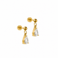 Screwback Stud Earrings - Millie Teardrop CZ Gold - LINNY CO WholesaleStuds