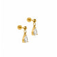 Screwback Stud Earrings - Millie Teardrop CZ Gold - LINNY CO WholesaleStuds