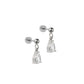 Screwback Stud Earrings - Millie Teardrop CZ Silver - LINNY CO WholesaleStuds