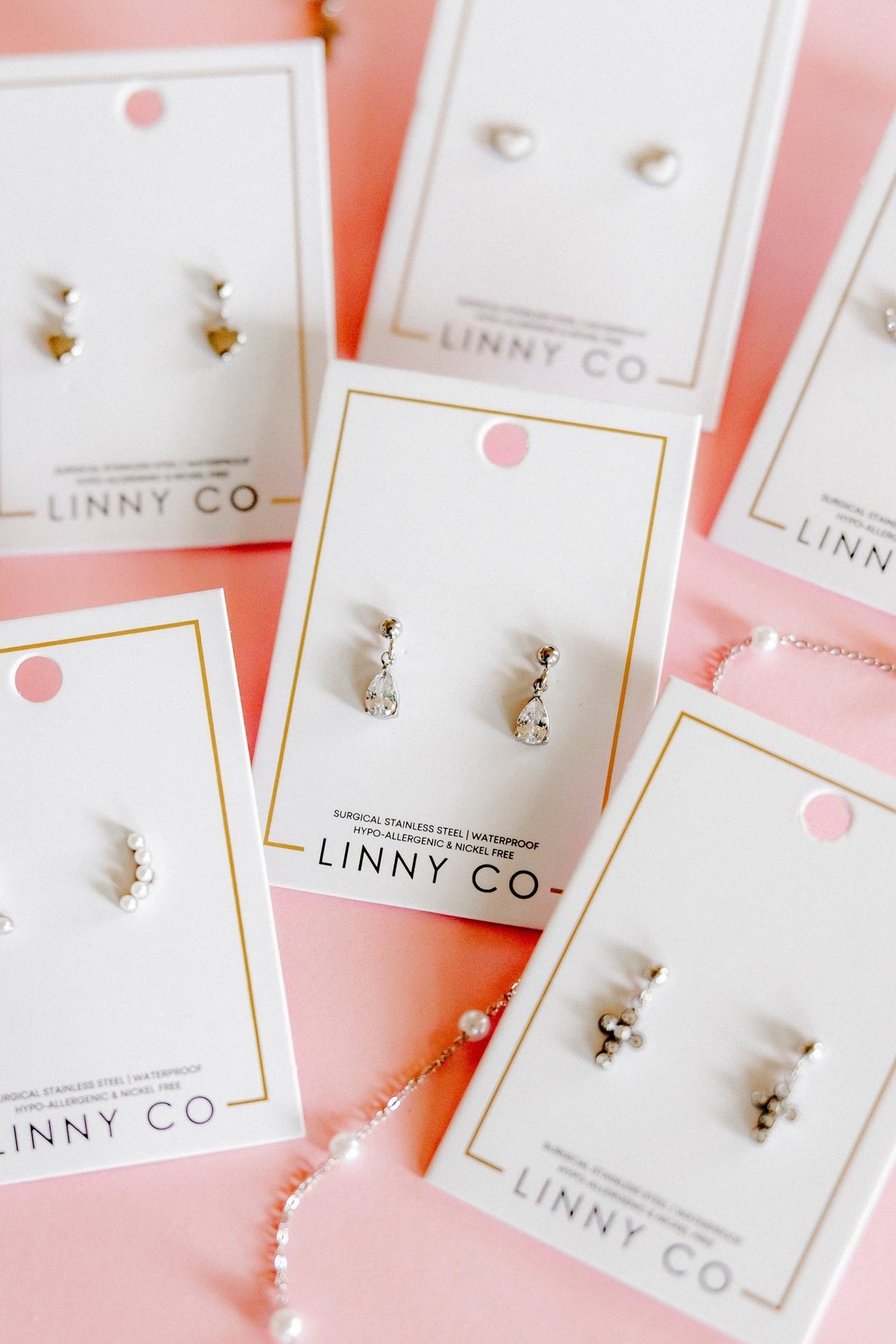 Screwback Stud Earrings - Millie Teardrop CZ Silver - LINNY CO WholesaleStuds