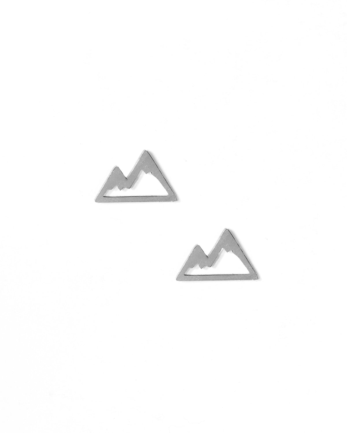 Screwback Stud Earrings - Mountain - Silver - LINNY CO WholesaleStuds