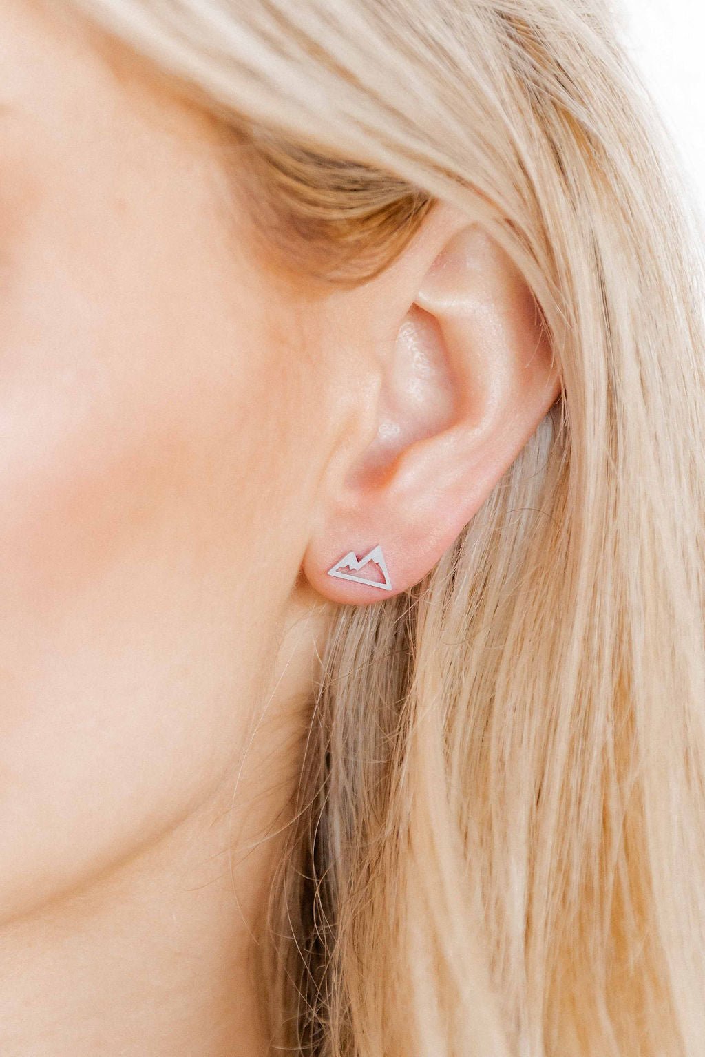 Screwback Stud Earrings - Mountain - Silver - LINNY CO WholesaleStuds