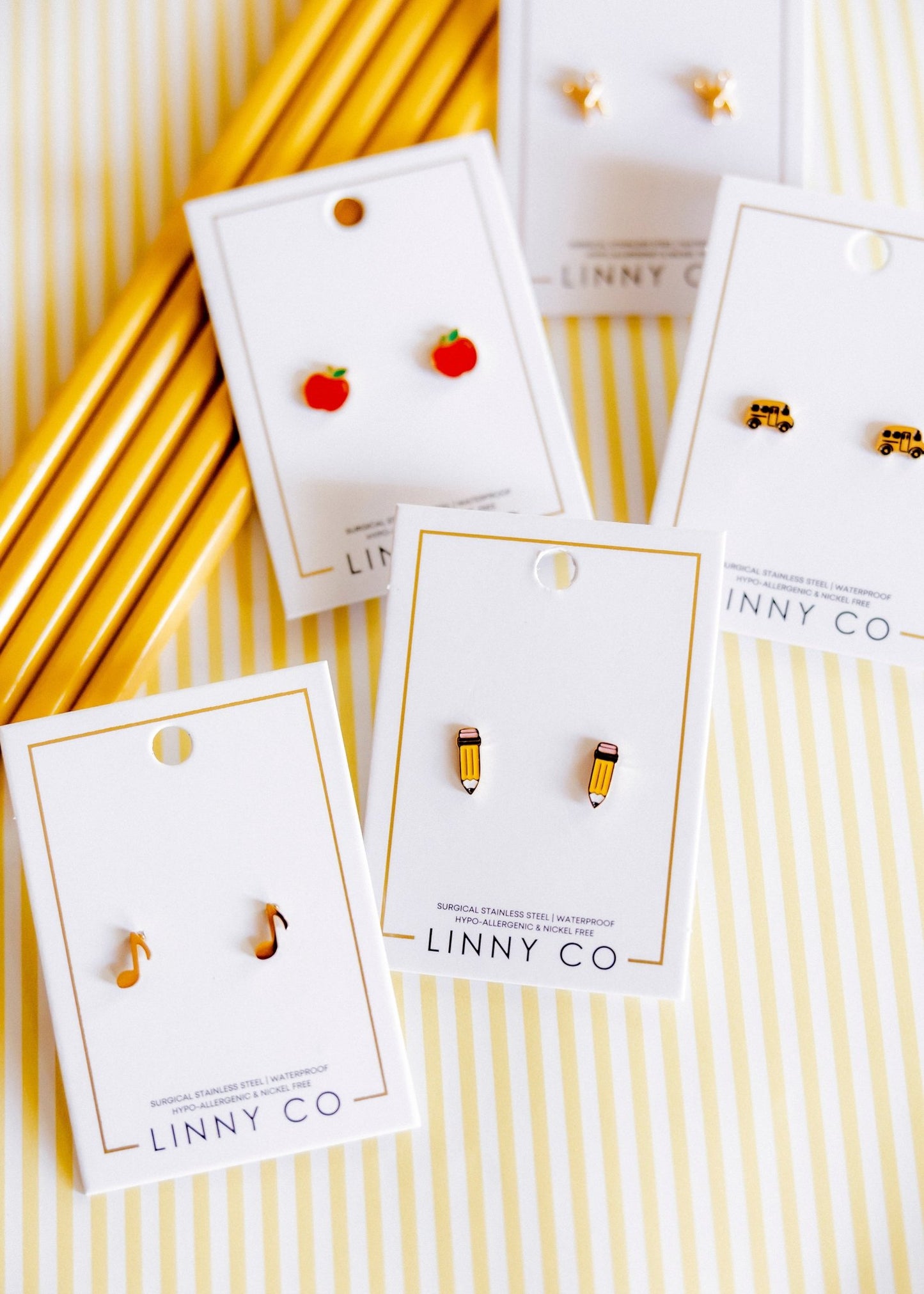 Screwback Stud Earrings - Music Note - LINNY CO WholesaleStuds