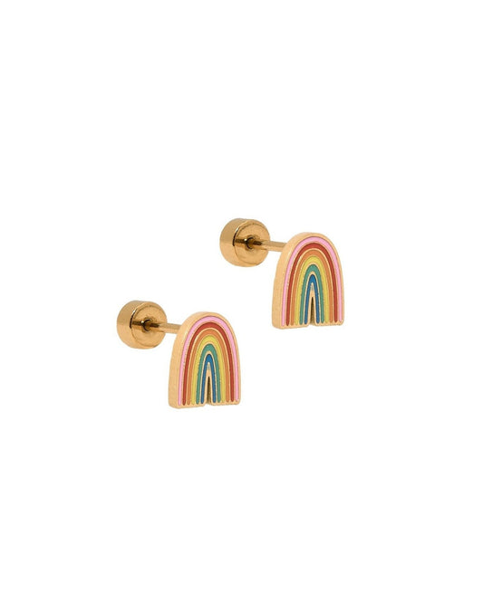 Screwback Stud Earrings - Noah Rainbow - LINNY CO WholesaleStuds