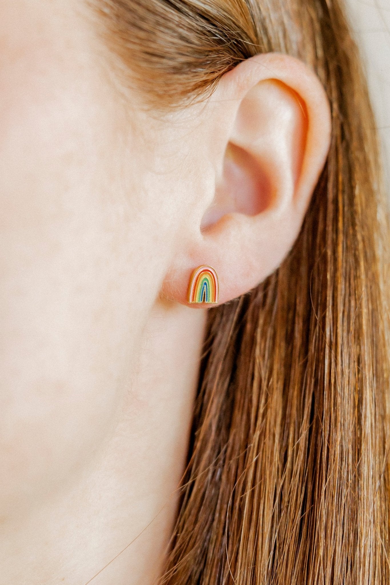 Screwback Stud Earrings - Noah Rainbow - LINNY CO WholesaleStuds