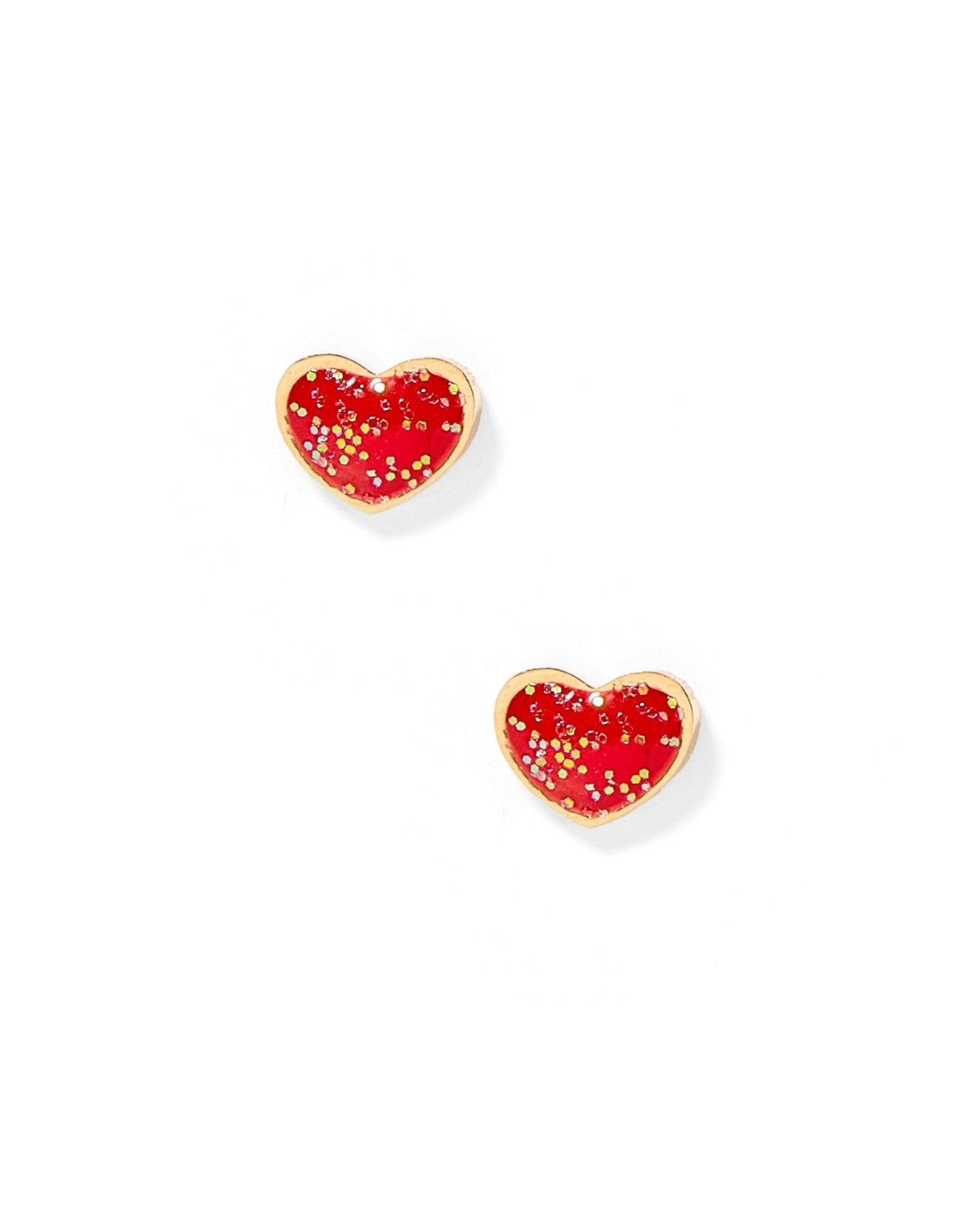 Screwback Stud Earrings - Nora Heart Red - LINNY CO WholesaleStuds