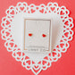 Screwback Stud Earrings - Nora Heart Red - LINNY CO WholesaleStuds