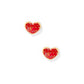 Screwback Stud Earrings - Nora Heart Red - LINNY CO WholesaleStuds