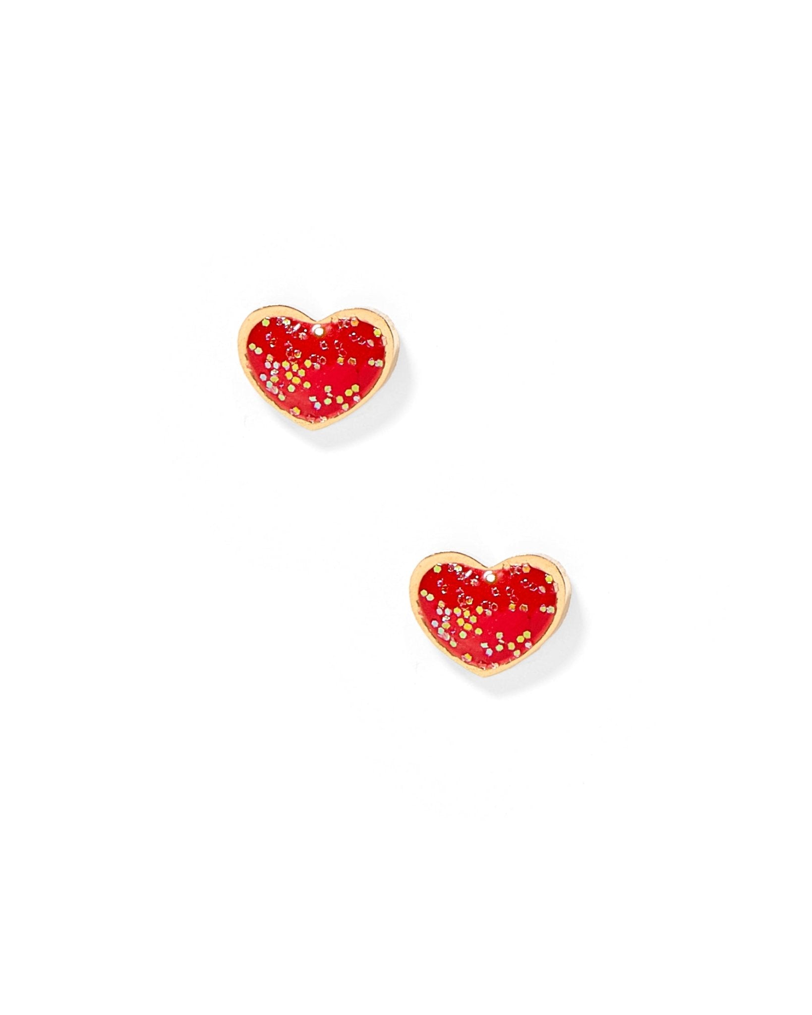 Screwback Stud Earrings - Nora Heart Red - LINNY CO WholesaleStuds