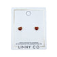 Screwback Stud Earrings - Nora Heart Red - LINNY CO WholesaleStuds