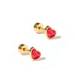 Screwback Stud Earrings - Nora Heart Red - LINNY CO WholesaleStuds