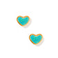 Screwback Stud Earrings - Nora Heart Teal - LINNY CO WholesaleStuds