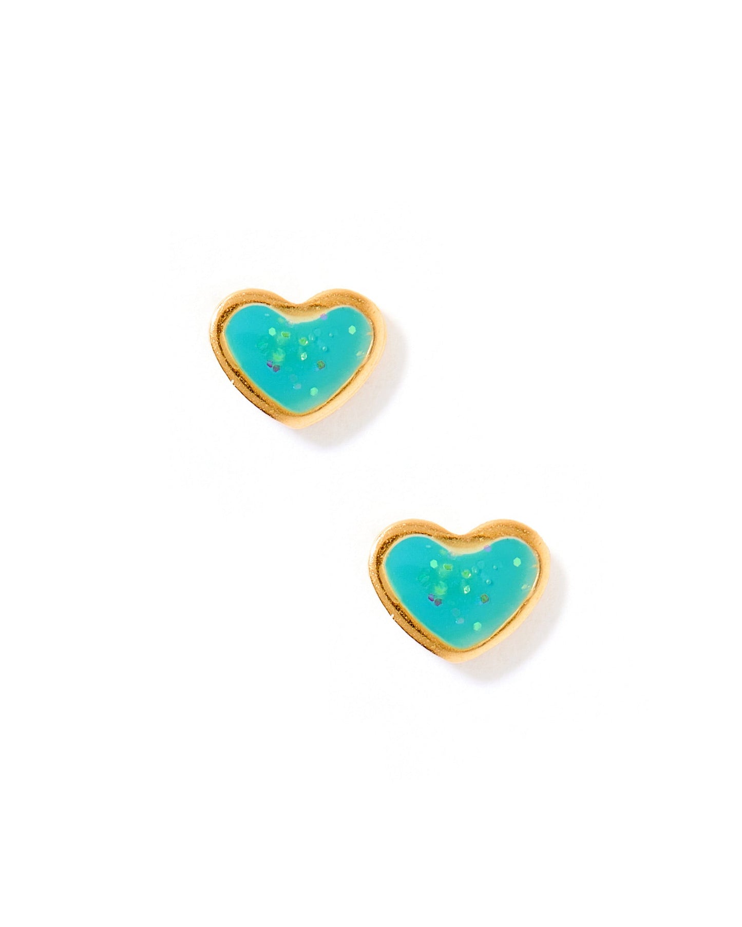 Screwback Stud Earrings - Nora Heart Teal - LINNY CO WholesaleStuds