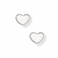 Screwback Stud Earrings - Nora Heart White Silver - LINNY CO WholesaleStuds