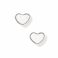 Screwback Stud Earrings - Nora Heart White Silver - LINNY CO WholesaleStuds