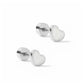Screwback Stud Earrings - Nora Heart White Silver - LINNY CO WholesaleStuds