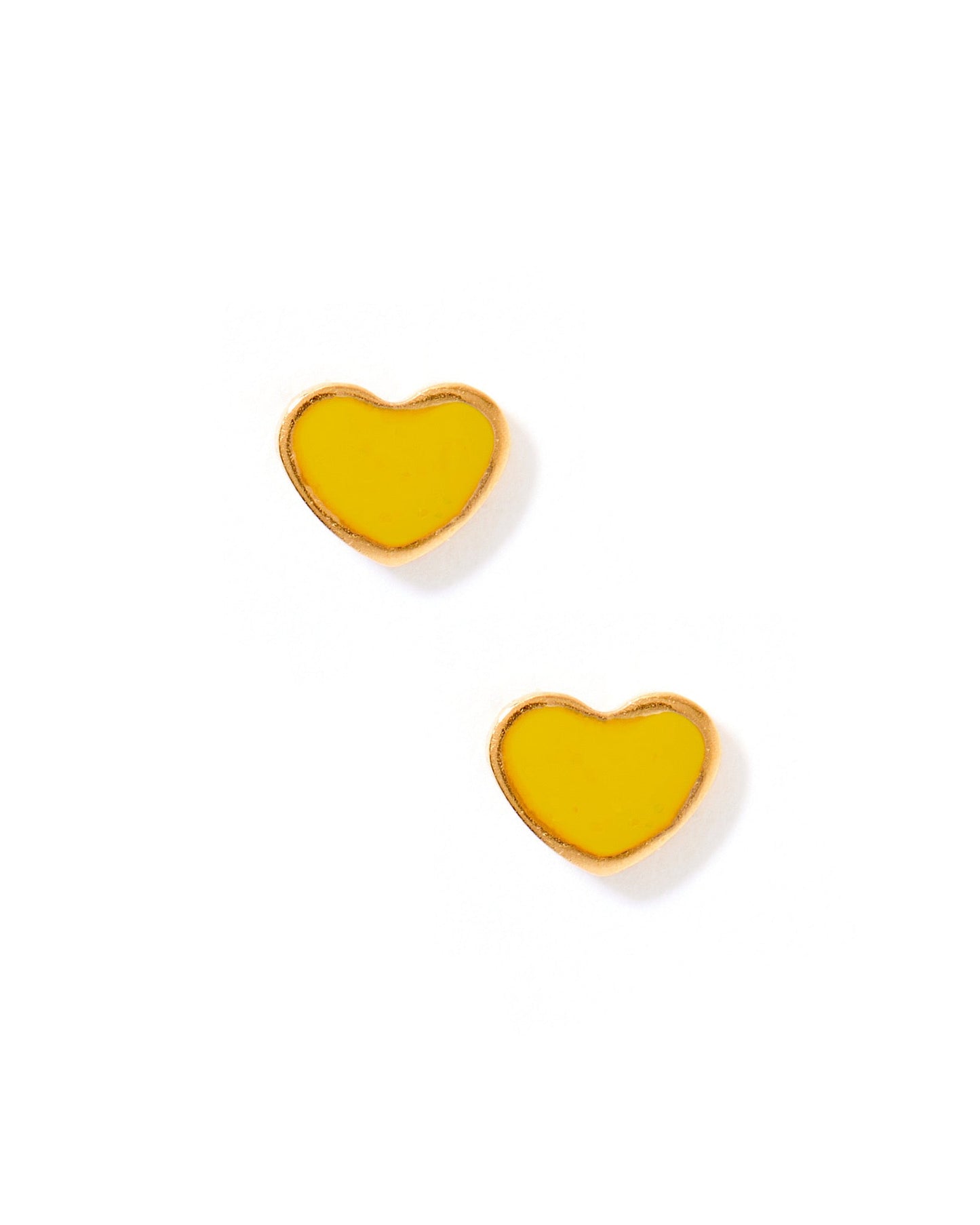 Screwback Stud Earrings - Nora Heart Yellow - LINNY CO WholesaleStuds