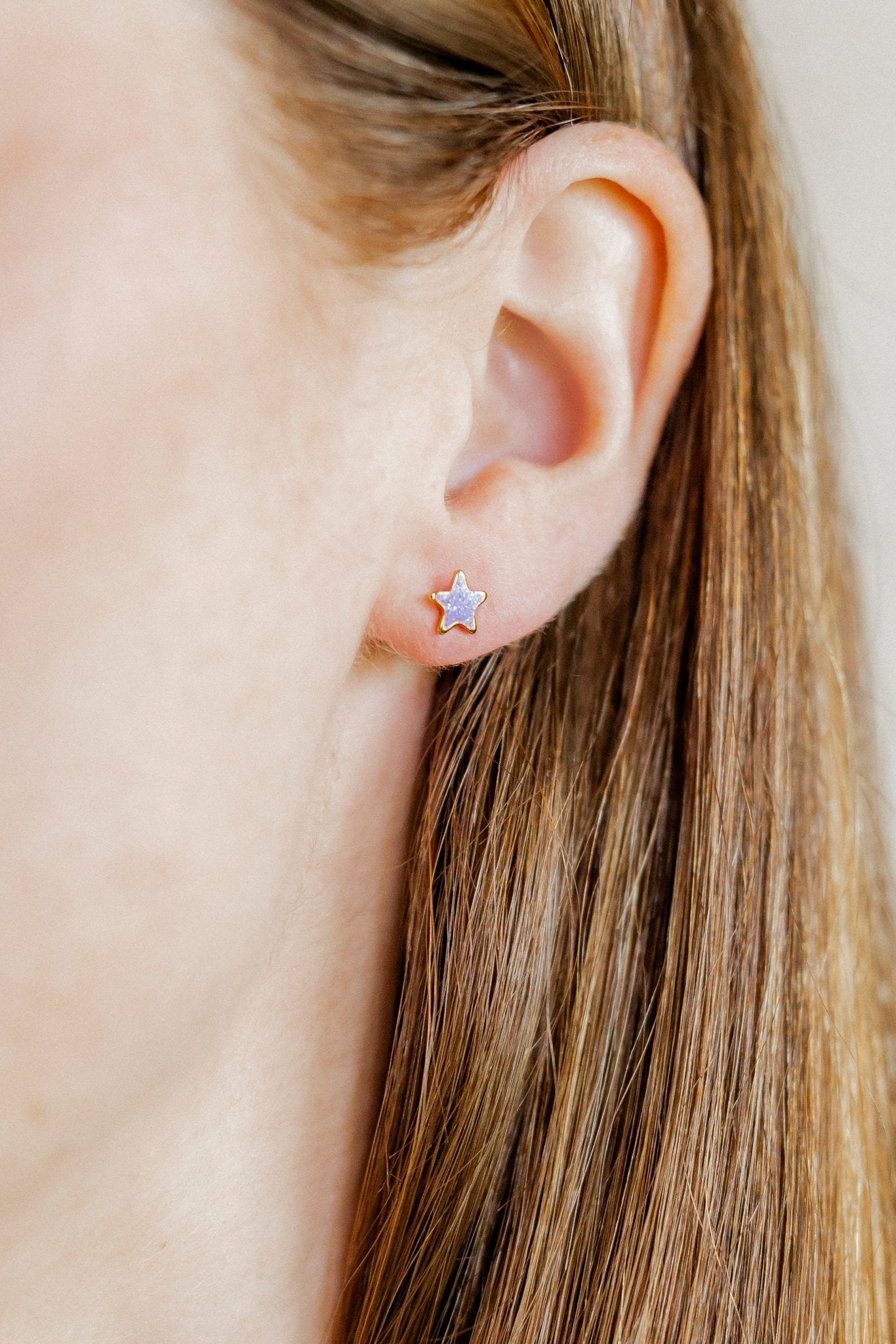 Screwback Stud Earrings - Nora Star Purple - LINNY CO WholesaleStuds