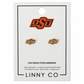 Screwback Stud Earrings - Oklahoma State Logo Gold - LINNY CO WholesaleStud