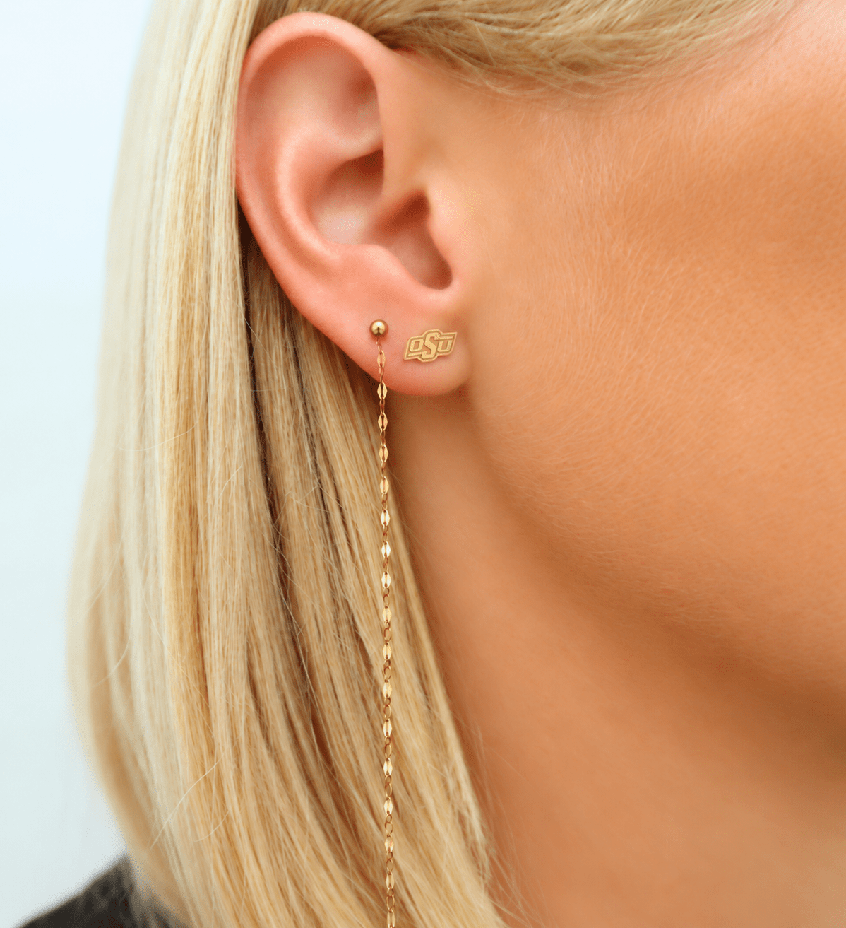 Screwback Stud Earrings - Oklahoma State Logo Gold - LINNY CO WholesaleStud