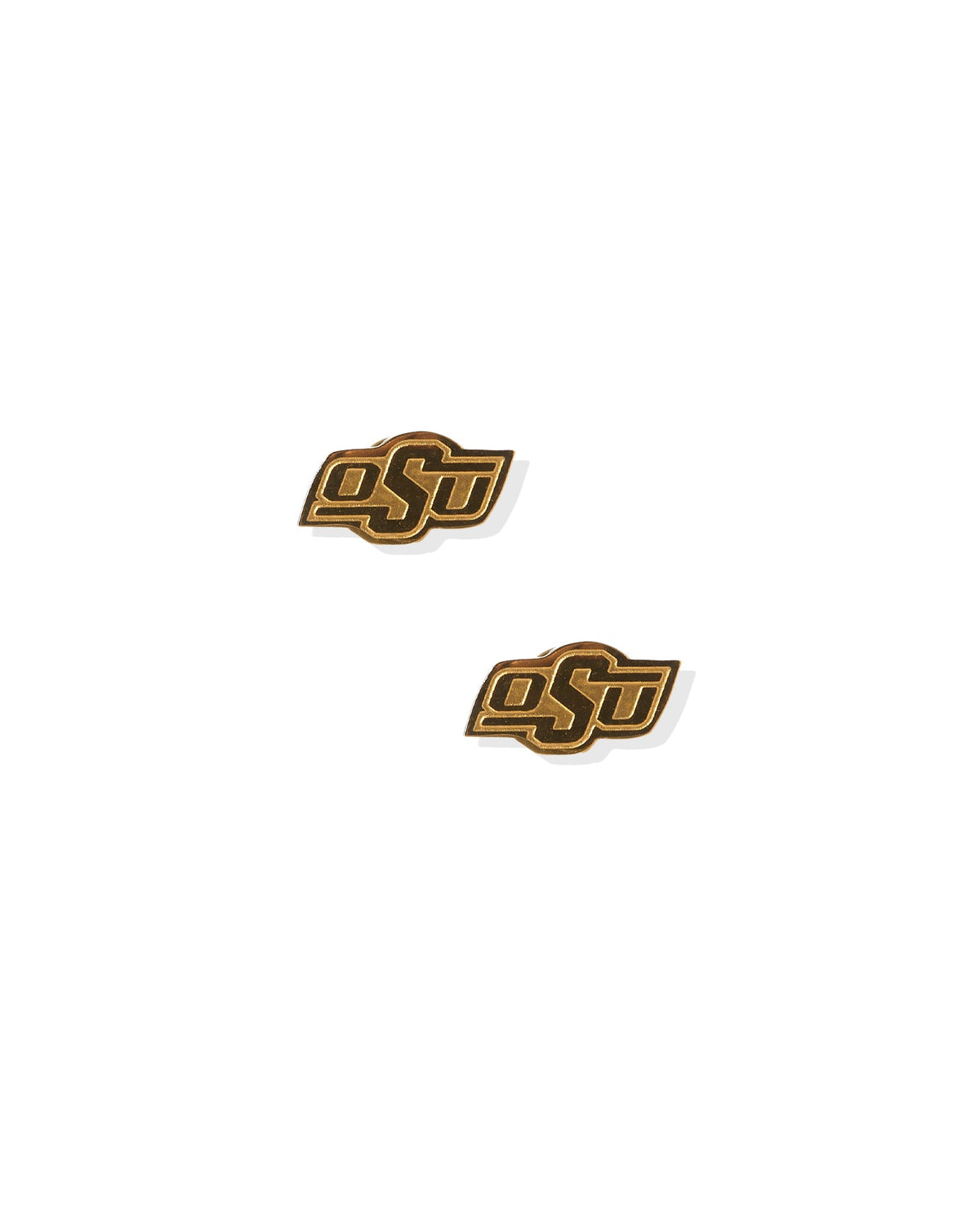 Screwback Stud Earrings - Oklahoma State Logo Gold - LINNY CO WholesaleStud