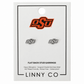 Screwback Stud Earrings - Oklahoma State Logo Silver - LINNY CO WholesaleStud