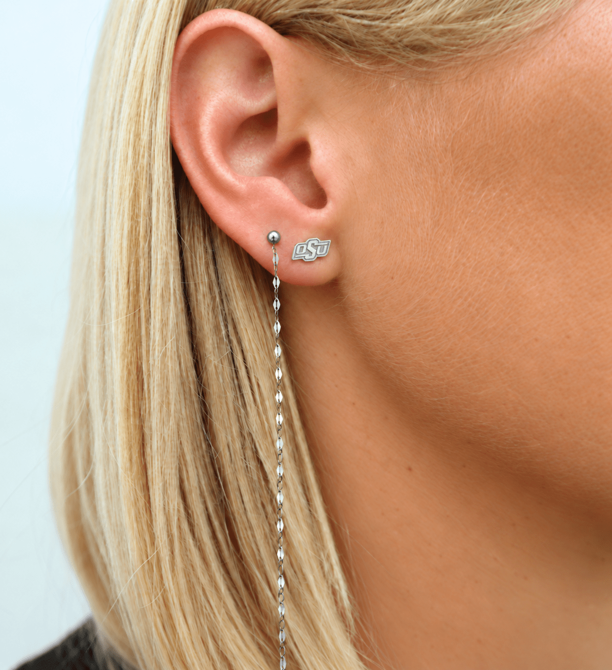 Screwback Stud Earrings - Oklahoma State Logo Silver - LINNY CO WholesaleStud