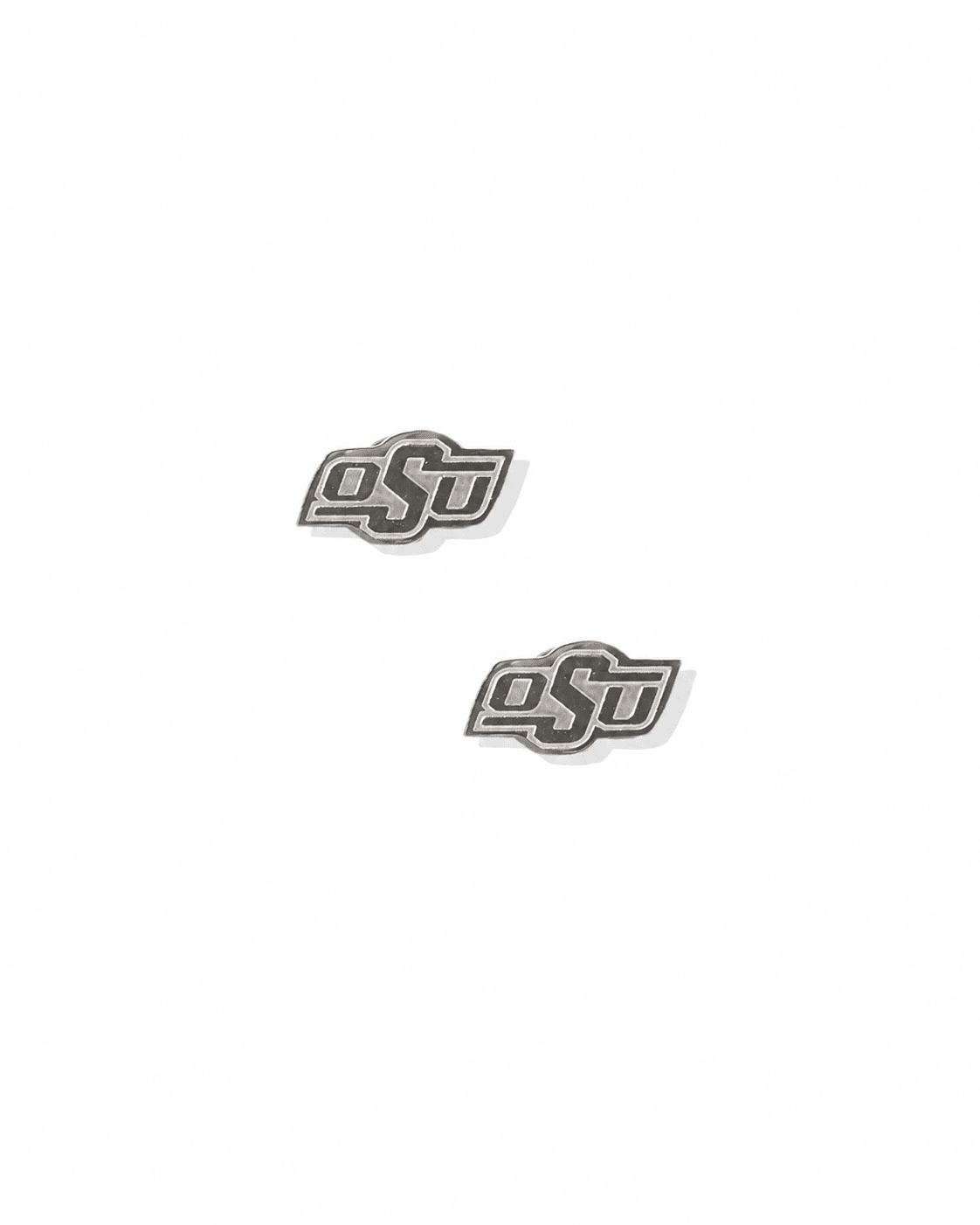 Screwback Stud Earrings - Oklahoma State Logo Silver - LINNY CO WholesaleStud