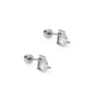 Screwback Stud Earrings - Paige Pear Silver - LINNY CO WholesaleStuds