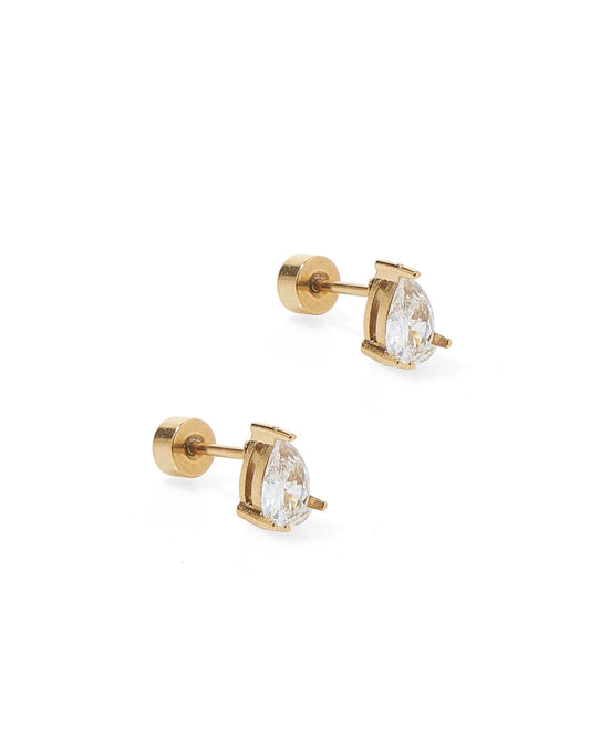 Screwback Stud Earrings - Paige Pear - LINNY CO WholesaleStuds