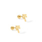 Screwback Stud Earrings - Palm Tree Gold - LINNY CO WholesaleStuds