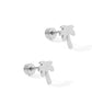 Screwback Stud Earrings - Palm Tree Silver - LINNY CO WholesaleStuds