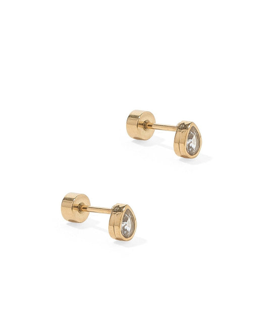 Screwback Stud Earrings - Paloma Pear Gold - LINNY CO WholesaleStuds
