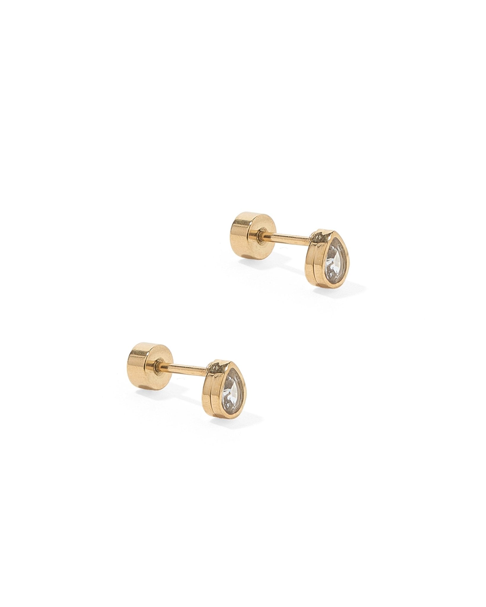 Screwback Stud Earrings - Paloma Pear Gold - LINNY CO WholesaleStuds