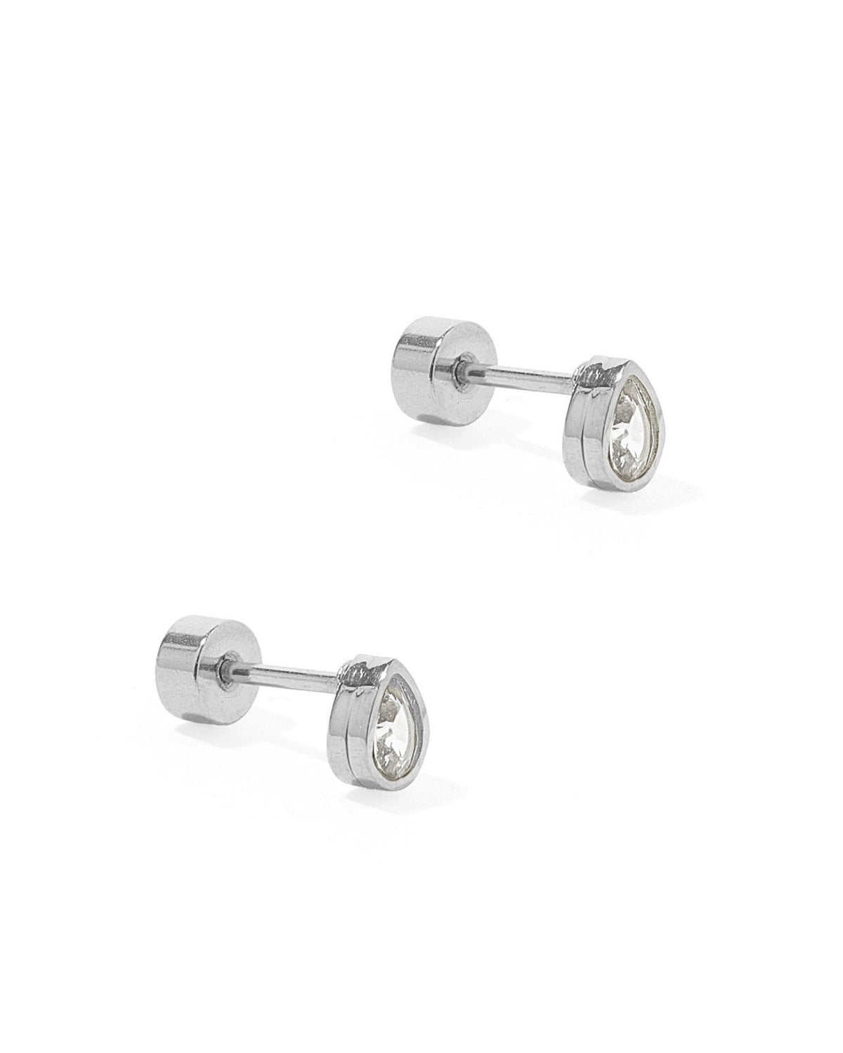 Screwback Stud Earrings - Paloma Pear Silver - LINNY CO WholesaleStuds