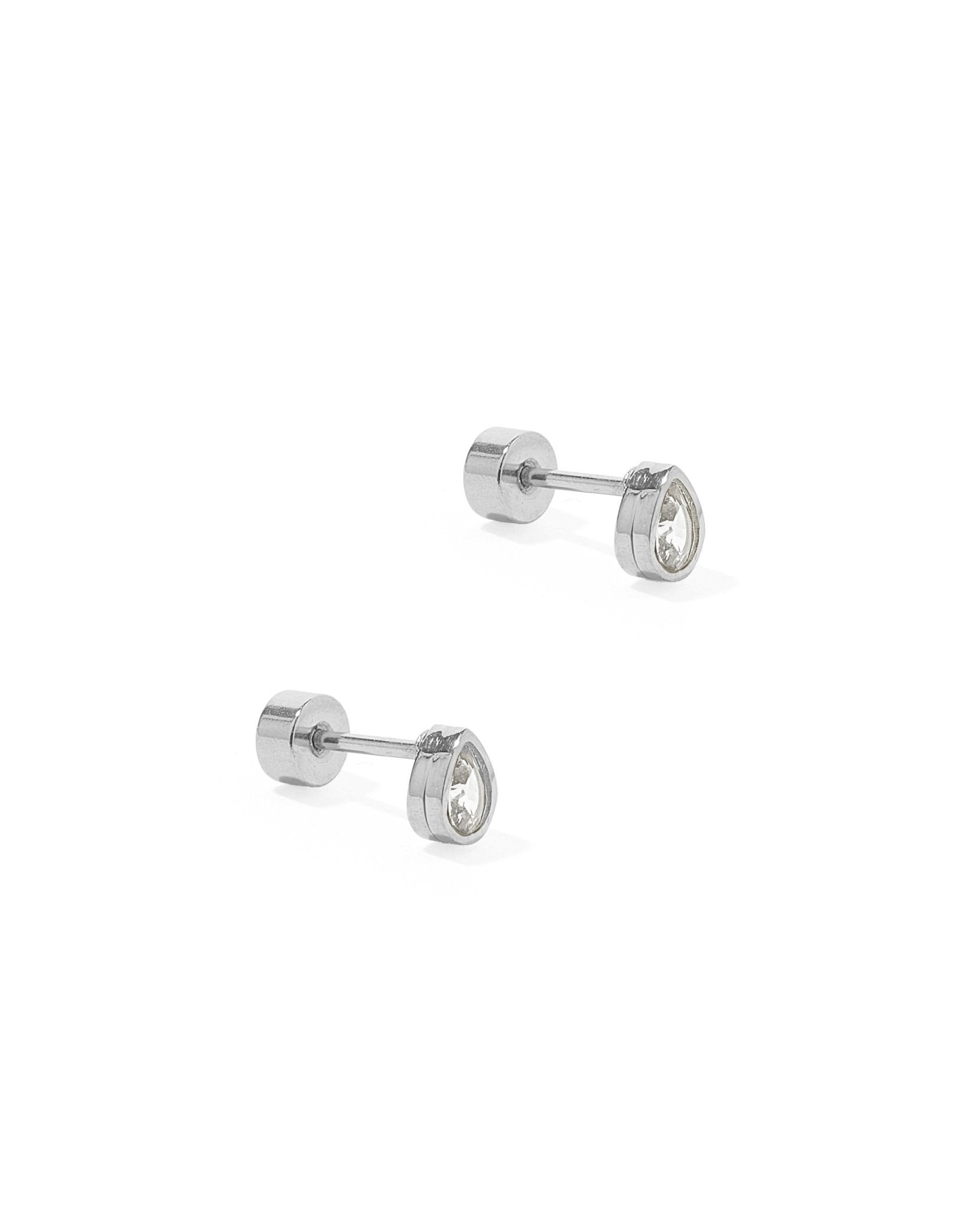 Screwback Stud Earrings - Paloma Pear Silver - LINNY CO WholesaleStuds